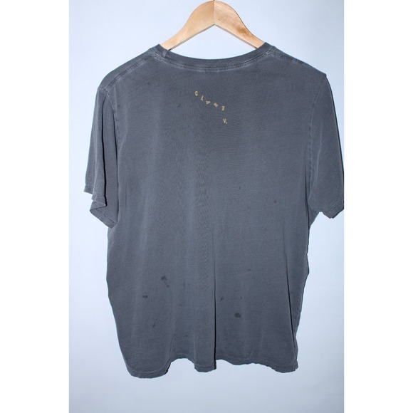 Clare V. Women's Large Gray Yellow Round Neck T-Shirt - Picture 11 of 14